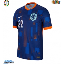 Nederland Denzel Dumfries #22 Bortedrakt EM 2024 Kortermet